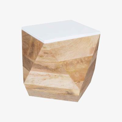 The Range Solid Mango Wood White Side Table - White