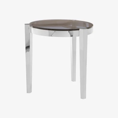 The Range Piermount Round End Table - Silver