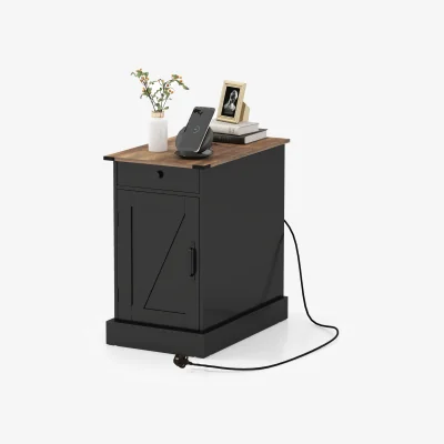 The Range Bedroom End Table with Charging Station