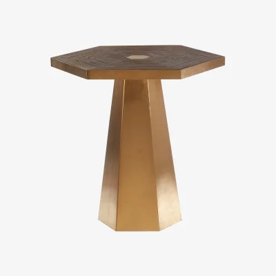 The Range Titan Large Hexagon End Table - Gold