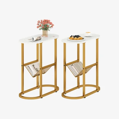 The Range Set of 2 Narrow Side Table - White