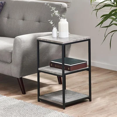 The Range Staten Tall Narrow Side Table - Concrete Effect
