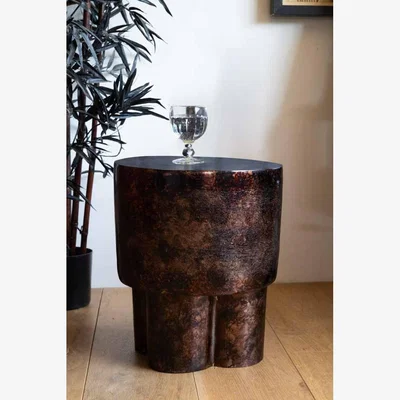 Rockett St George Dark Copper Mottled Metal Side Table