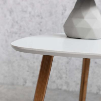 The Range Malme Midsize Side Table in White and Natural Pine - White