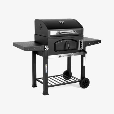 The Range Portable Charcoal BBQ With Side Tables - Black