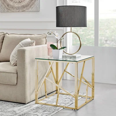 The Range Amalfi GOLD Chrome SIDE Table - Gold