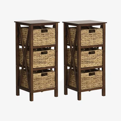 The Range Set of 2 Nightstands - Brown / 3