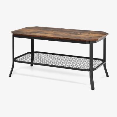 The Range Costway 2-Tier Coffee Side Table-Brown - Brown