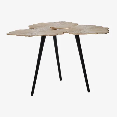 The Range Prato Gingko Gold Top Large Side Table - Gold