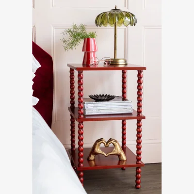 Rockett St George Red Bobbin Square Side Table