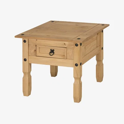 The Range Corona 1 Drawer Lamp Table - Antique Wax