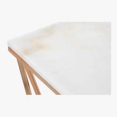 The Range Allure Rectangular Champagne End Table - Gold