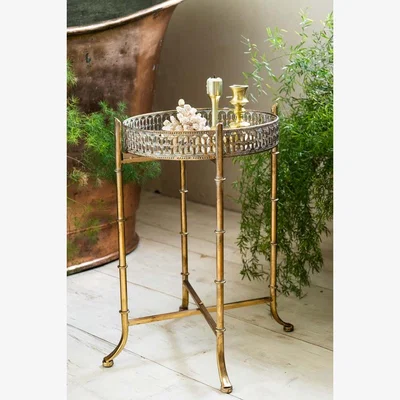 Rockett St George Gold Distressed Mirrored Side Table