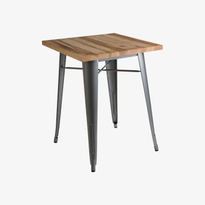 The Range Aldgate Silver Table in Powder Coated Metal and Wood - Silver