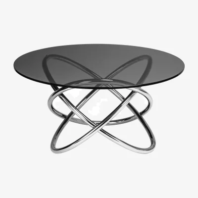 The Range Cassy Smoked Glass Top Side Table - Grey