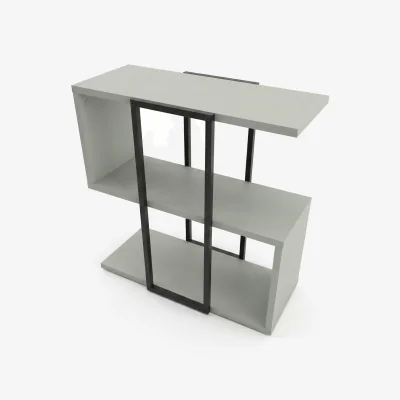 The Range Decortie Homia Small Side Table with Metal Frame and Open Shelf - Ash Green