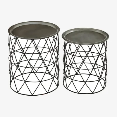 The Range Templar Set Of Two Zinc And Black Iron Tables - Black
