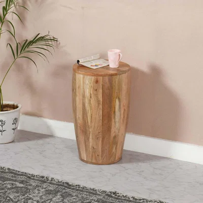 The Range Merlin Mango Wooden Drum Side Table - Wood