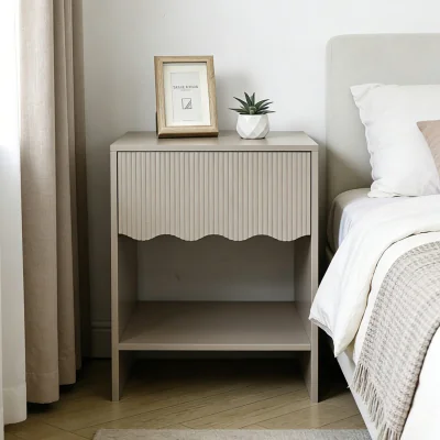 The Range Scalloped Edge Side Table - Grey