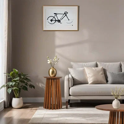 The Range Carney Mango Wood Slatted Side Table - Warm Walnut