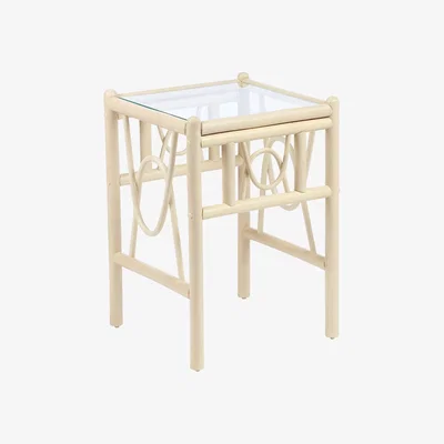 The Range Bali Cane Side Table Natural Wash - Ivory