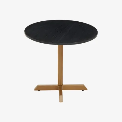 The Range Varana Black Marble Top Round Table - Gold