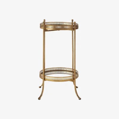 The Range Reza Gold Finish Mirrored Tray Table - Gold