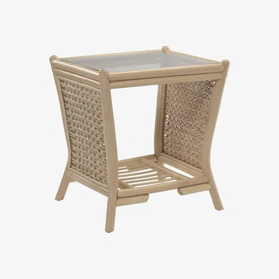 The Range Windsor Cane Side Table Natural Wash - Ivory