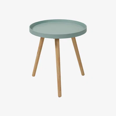 The Range Halston MDF and Pine Wood Round Table - Aqua Top, Natural legs / 1.4kg