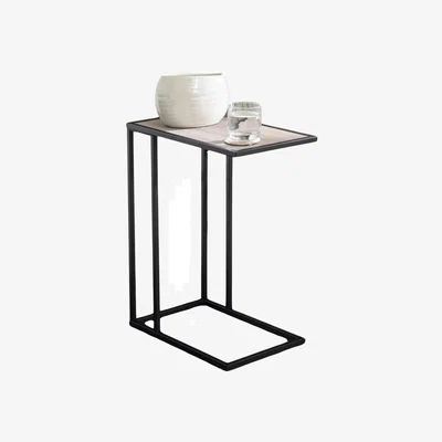The Range Industrial C-Shaped Sofa End Table - Brown