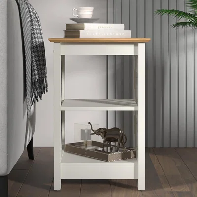 The Range Exmouth Side Table with Shelf Grey  - Grey