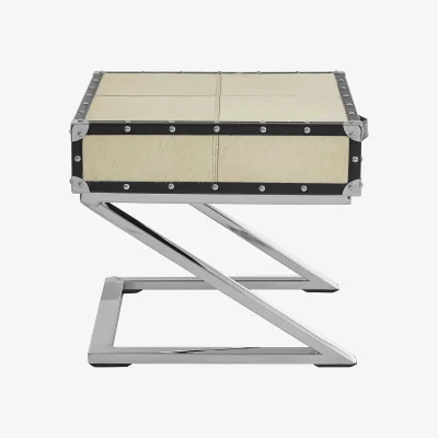 The Range Kensington Townhouse Leather End Table - Brown