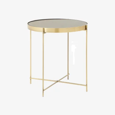 The Range Allure Black Mirror Low Side Table - Copper