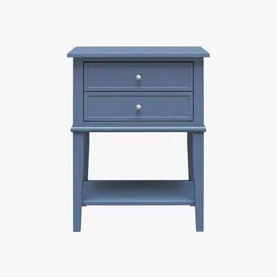 The Range Franklin Accent Table 2 drawers - Stone Blue