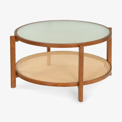 The Range Wooden Rattan Accent Center Table