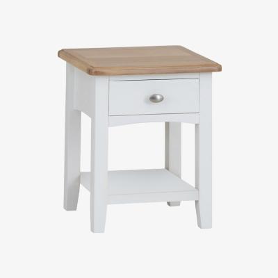 The Range Ashford 1 Drawer Lamp Table - Pure White