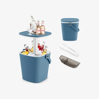 The Range Portable Cooler Side Table Beer Wine Cooler - Blue
