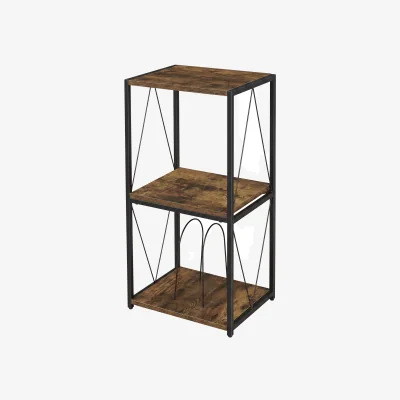 The Range Record Player Stand,Side Table with Vinyl Storage,3-Tier,Wood,Brown - Brown