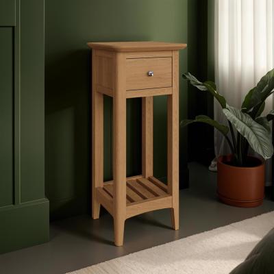 The Range FWStyle Ready Assembled 1 Drawer Tall Telephone Side Table - Natural Ash