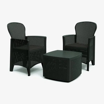 The Range Sicily Side Table With Sicily Chair - Anthracite