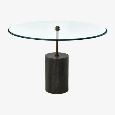 The Range Rany Glass And Black Marble Side Table - Black