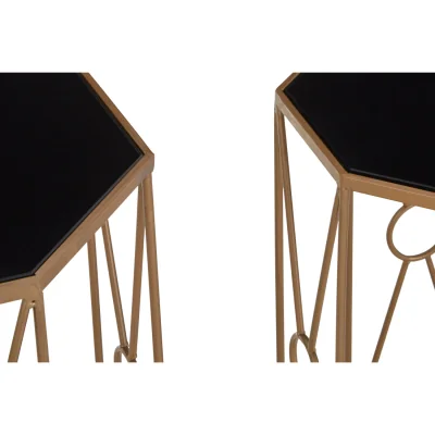 The Range Trento Set Of 2 End Tables - Gold