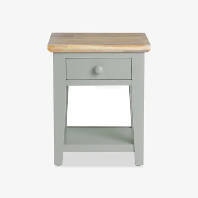 The Range Florence Side Table with Drawer - Sage Green