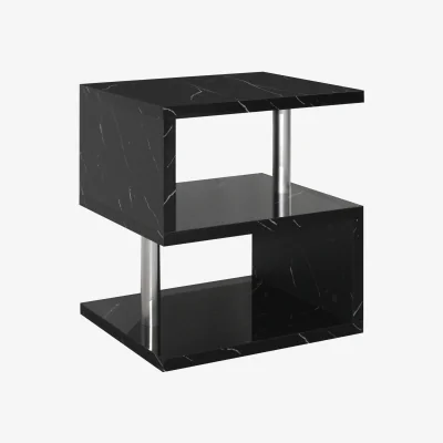 The Range Abstract S-Shaped High Gloss LED Side Table - Black