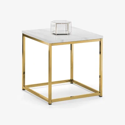 The Range Scala Lamp Table - White Marble and Gold / White and Gold