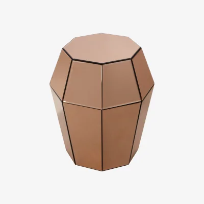 The Range Kensington Townhouse Rose Gold Finish Side Table. - Gold