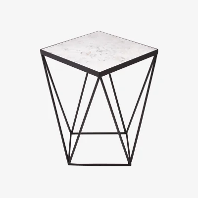 The Range Shalimar Square Black Finish Base Side Table - Black