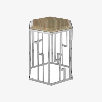 The Range Relic Hexagonal Side Table - Brown