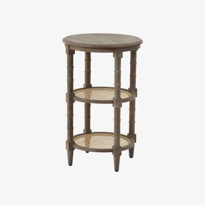 The Range Classic Decor Handmade Wood Raffles Tall Round Side Table - Brown