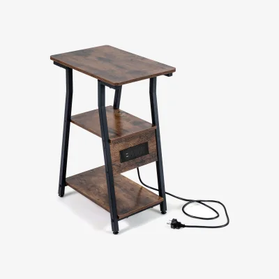 The Range 3 Tier Industrial Side Table with Storage